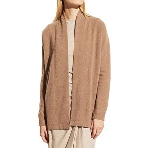 Vince Heather Chestnut Open Front Boiled Cashmere Cardigan Sweater Soft Sz XS